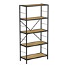 Hastings Home 5-Tier Open Style Bookshelf, Oak 383733ZXG